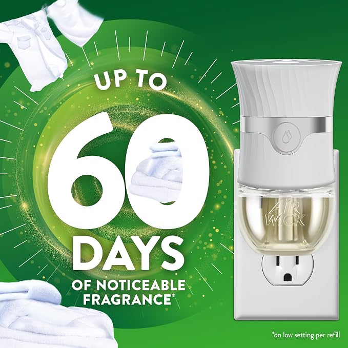 Air Wick Plug in Scented Oil Refill, 7 ct, Fresh Linen, Air Freshener, Essential Oils