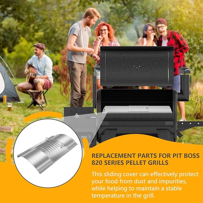 Flame Broiler Kit for Pit Boss 820 Series Smoker Grill,Replacement Parts for Pit Boss PB820FB PB820FBC PB820PS1 PB820S PB820SC PB820XL Grill,Includes Main Plate and Slide Cover
