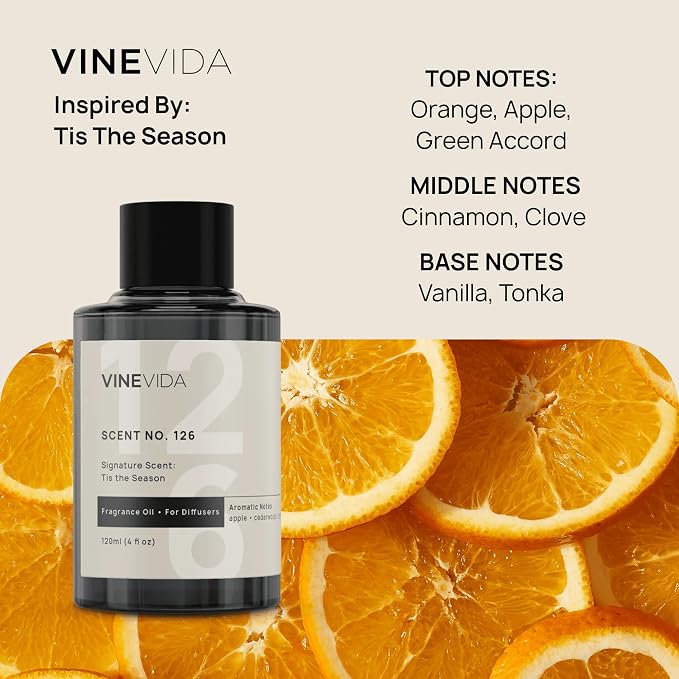 VINEVIDA [4 Oz] Inspired by: Tis The Season; Diffuser Oil Refill | Premium Scent Diffuser Oil for Home | Non-Toxic Fragrance