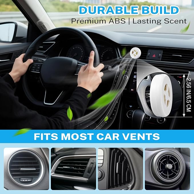 1 Pack Car Fragrance Holder Compatible with Bath & Body Works Refills (Not Included), Air Freshener Vent Clip or Visor Clip, Refillable Scent Holder, Easy to Open Car Diffuser (Classic White)
