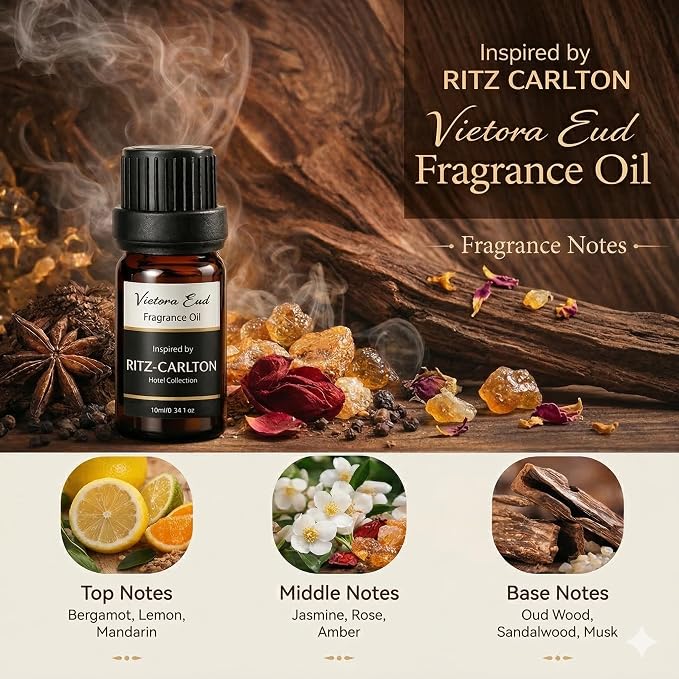 Luxury Hotel Collection Diffuser Oil(3x0.34 fl oz) Inspired by Ritz-Carlton |Essential Oil for Diffuser,Humidifier,Aromatherapy,Candle and Soap Making,Gift for Women