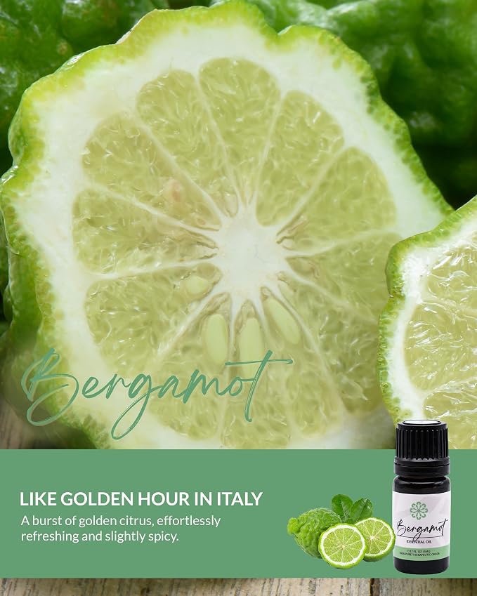 Essence Bergamot Essential Oil, 5 ml | Aromatherapy Oil for Diffusers & Personal Use | Natural Fragrance for Relaxation, Clarity & Wellness | Made in USA | Citrus Scent