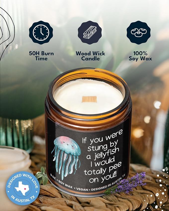 Funny Friendship Candle, If You were Stung by a Jellyfish, Funny Gifts for Friends Adult Humor, Best Friends Gifts for Friend Women Unique, Birthday, Christmas, Gift-Ready