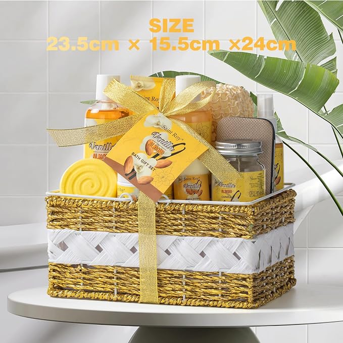 Coconut Almond Spa Gift Basket for Woman Man, 20Pcs Bath & Body Set | Gift For Women & Men, Home Spa Kit, Bath and body Self Care Gifts for Christmas, birthday, holiday gifts