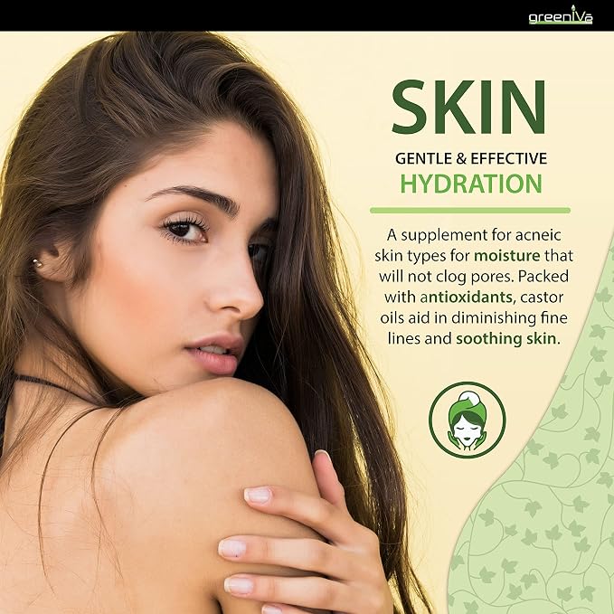GreenIVe 100% Pure Castor Oil, 32 Fl oz | Cold-Pressed, USP Grade, Hair, Eyebrows, Eyelashes, Skin Moisturizer, Castor Pack Wrap Oil Bulk Bottle