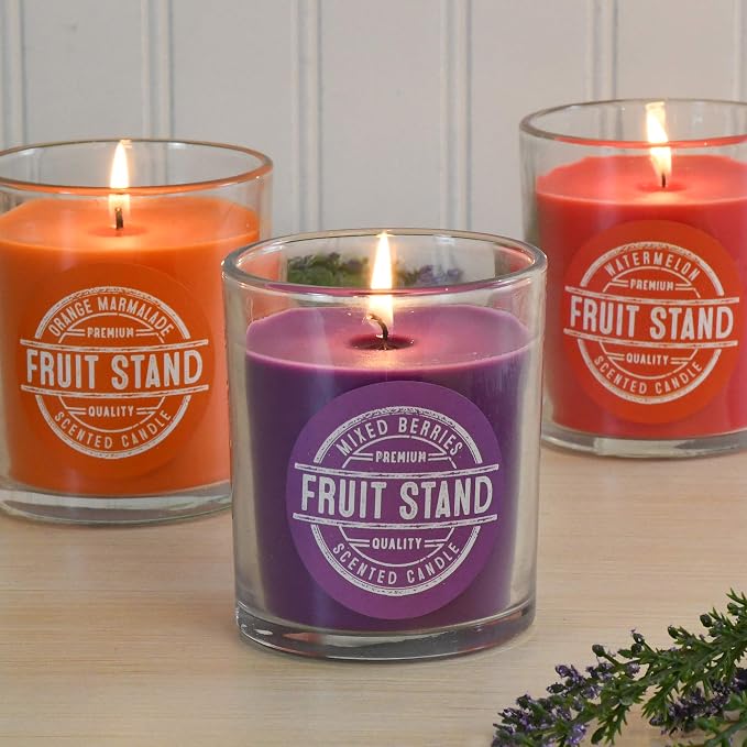 Lumabase Scented Wax Candles, Fruit Stand Collection - Set of 3