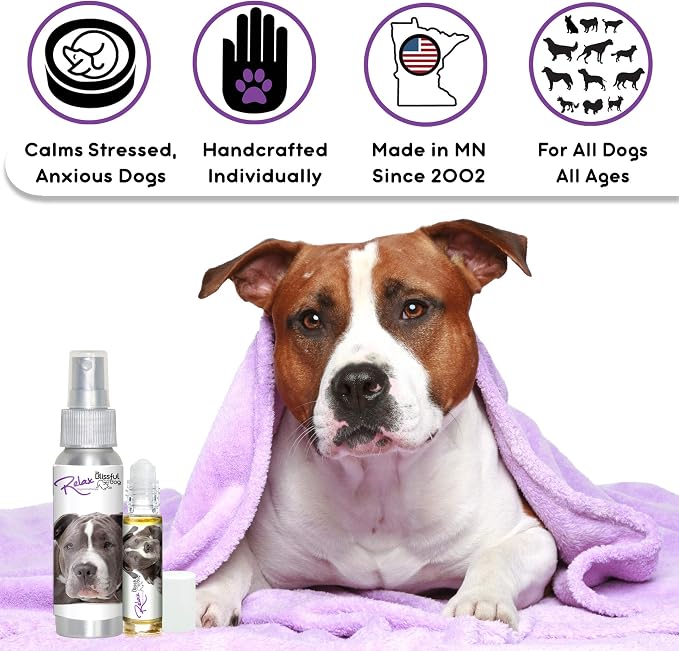 The Blissful Dog Staffordshire Pit Bull Terrier Relax Dog Aromatherapy Spray for Your Dog's Anxiety