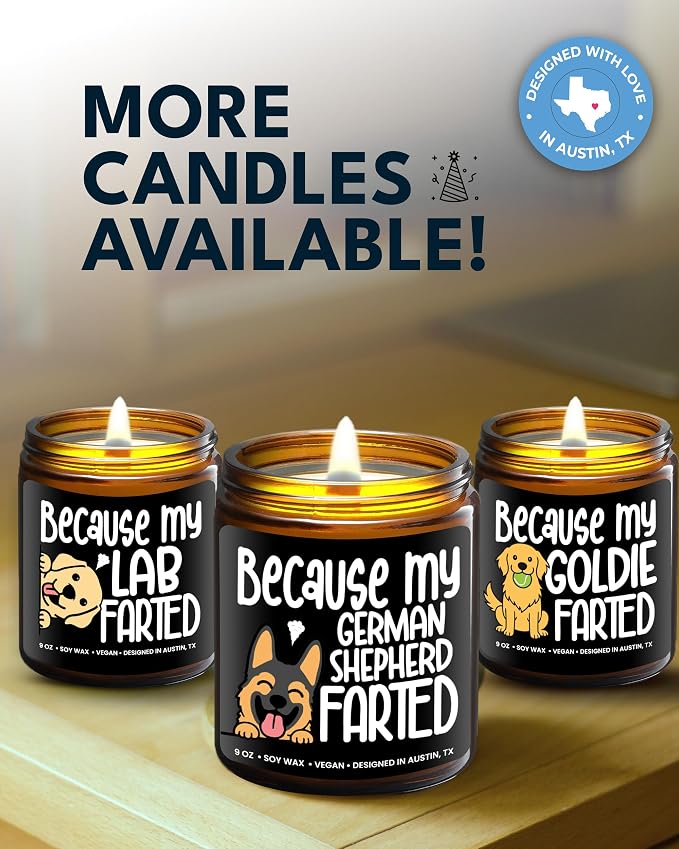 Funny German Shepherd Candle, German Shepherd Gifts for Women, Unique Funny Dog-Themed Gift Ideas, Best Present for Pet Lovers, Perfect Presents for Dog Mom & Dad, Birthday, Christmas, Gift-Ready