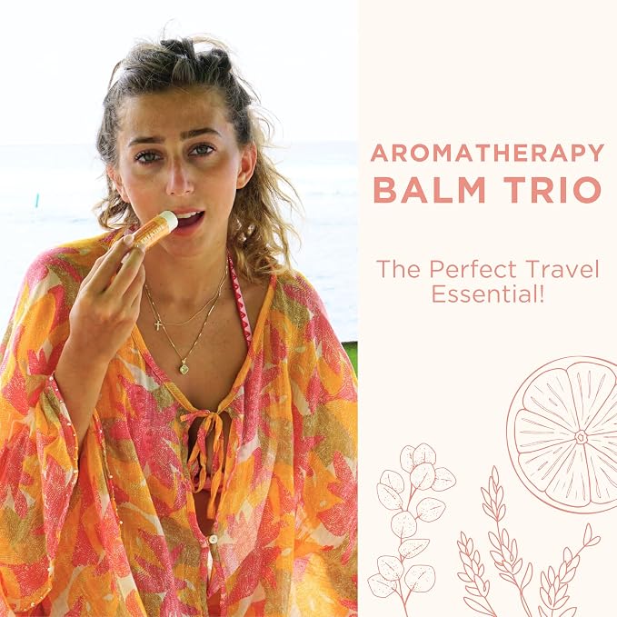 Honestly Margo Aromatherapy Balm Stick Set (Citrus, Lavender, Eucalyptus, Pack of 3) – Natural, Organic Essential Oils, Body Balm & Lip Balm | Aromatherapy Stick & Nasal Stick | Women Self Care