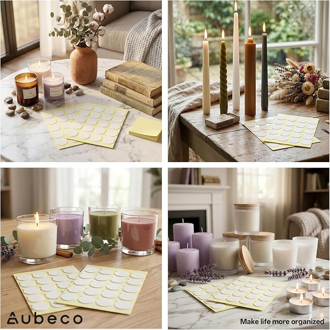3200PCS Candle Wicks for Candle Making, Candle Wick Stickers, Heat Resistance Double-Sided Stickers with The Little Tail, Stickers for Candle Making