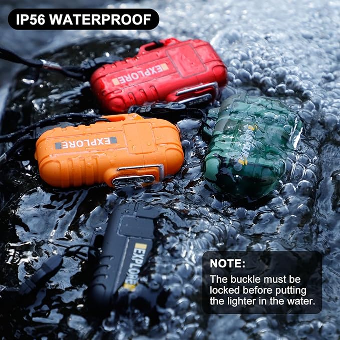 LcFun Electric Dual Arc Lighter USB Rechargeable Outdoor Windproof Flameless Plasma Lighters for Camping, Hiking, Waterproof Matches Survival Tactical Gear Fathers Day Dad Gifts Birthday Gifts for Men