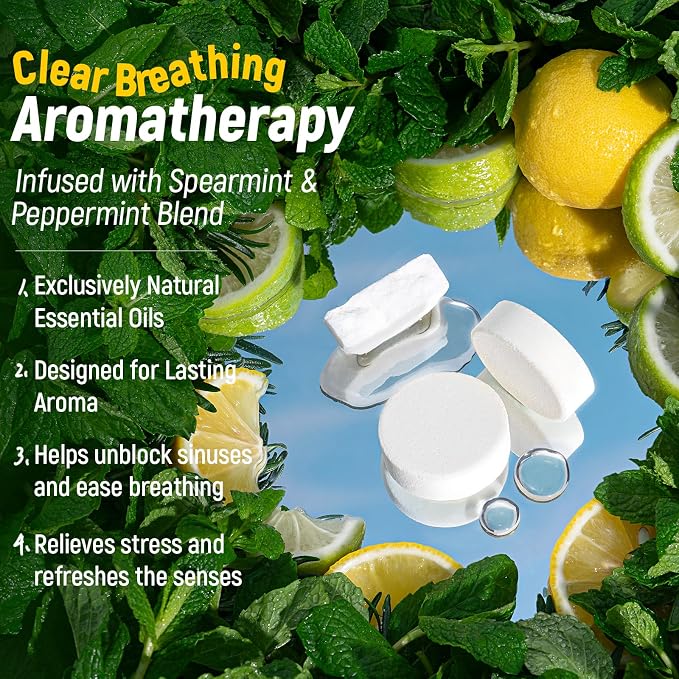 Shower Steamers Aromatherapy & Sport, 100% Pure Natural Essential Oils, Energy Refresh & Invigorating, Relaxing, Spa & Birthday Gifts for Women & Men, Self Care – Spearmint & Peppermint, 4 Pack