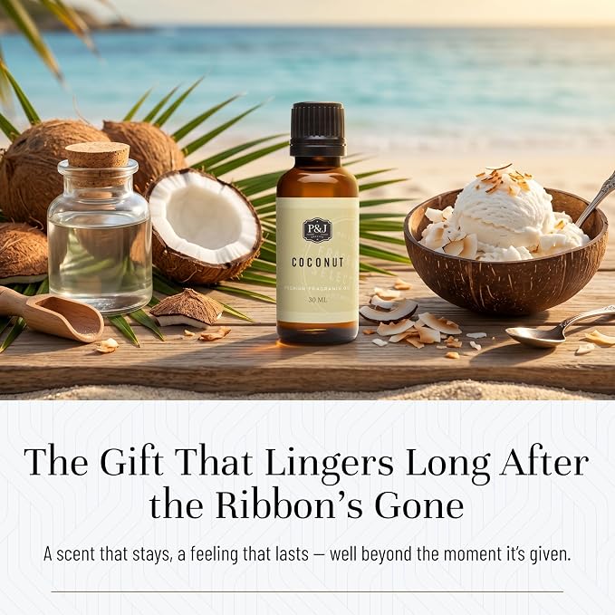 P&J Trading - Coconut Scented Oil 30ml - Fragrance Oil for Candle Making, Soap Making, Diffuser Oil