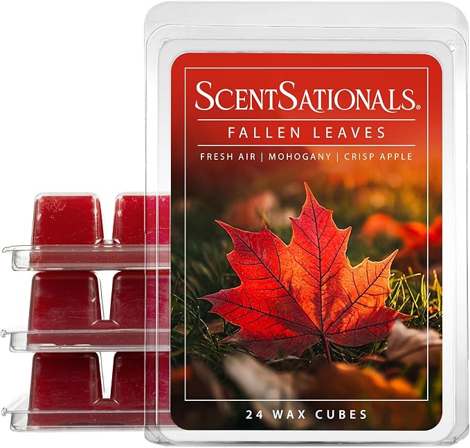 Scentsationals Wax Melts Strong Scent - Fallen Leaves - Long Lasting Scented Melts for Warmers, 10oz (24-Cubes)
