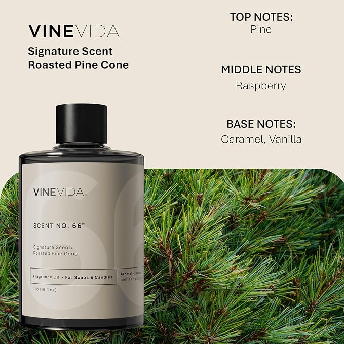 VINEVIDA [16oz] Roasted Pine Cone Fragrance Oil for Candle Making and Soap Making - Premium Candle Scents for Soy Candles