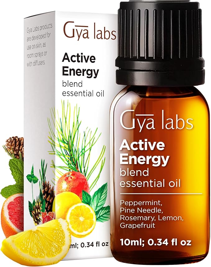 Energy Essential Oils for Diffuser & Sleep Oils for Diffuser Set - Aromatherapy Grade Essential Oils Set - 2x0.34 fl oz - Gya Labs