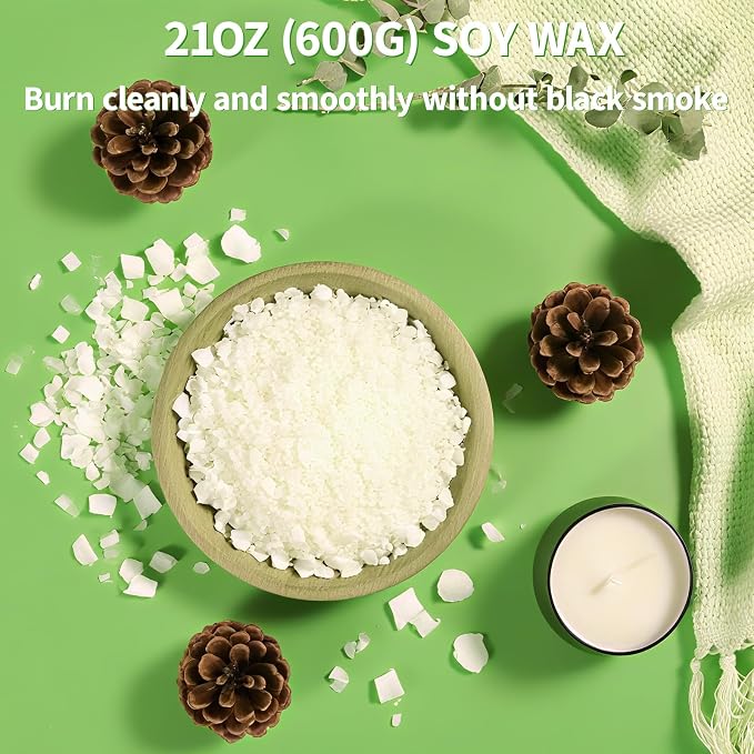 Aeraroma Candle Making Kit for Adults, Soy Candle Making Kit for Beginner - DIY Starter Candle Making Supplies with 900ml Candle Make Pouring Pot & Glass Jars, Perfect for Home Decorations