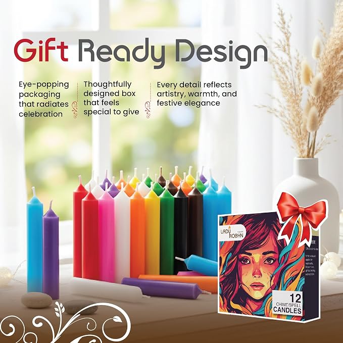 Spell Candles - 12 Pack Ritual Candles 4 Inch, Multicolor Spell Taper Candles