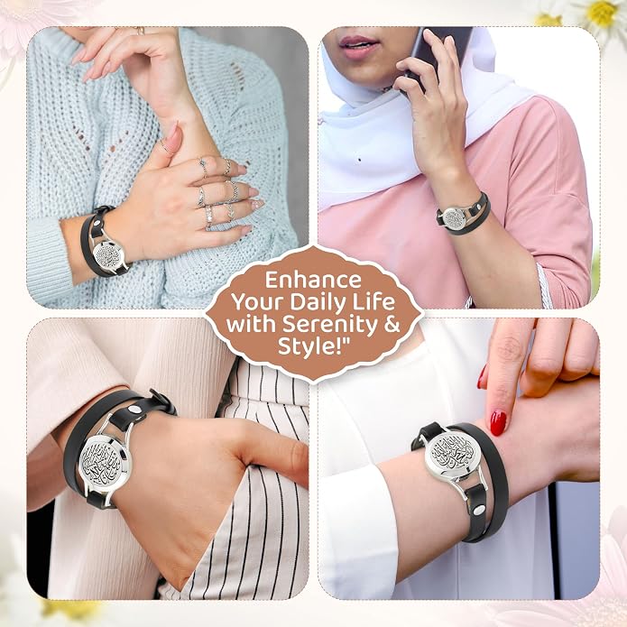 SHAHADA & Allah Bracelet AromatherapyOil Arabic Jewelry for Women–Perfect Ramadan & Islamic Gifts with Allah Pendant