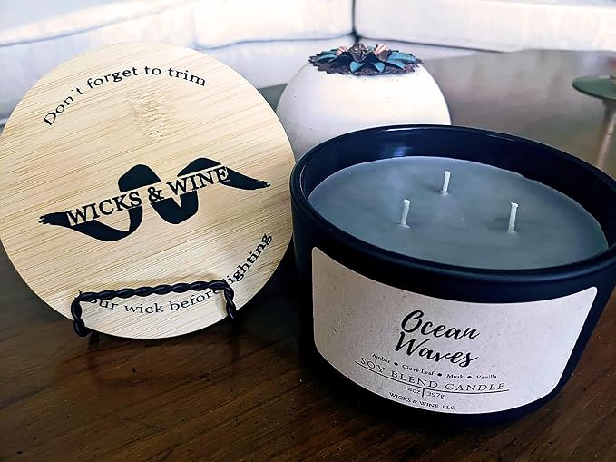 Wicks & Wine Candle (Ocean Waves)