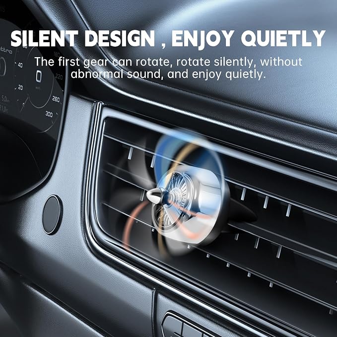 Car Air Freshener Vent Diffuser-Propeller, Car Air Freshener Vent Clip, Long Lasting, Silver, Suitable for men's and women's Car Accessories