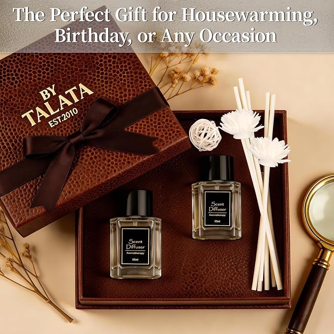 TonJin Reed Diffuser Set of 2 | 1.7 fl oz Natural Home Fragrance with Sticks | Long-Lasting Scented Sticks for Bathroom, Living Room & Bedroom | Non-Toxic Essential Oil Air Freshener Shangri-La