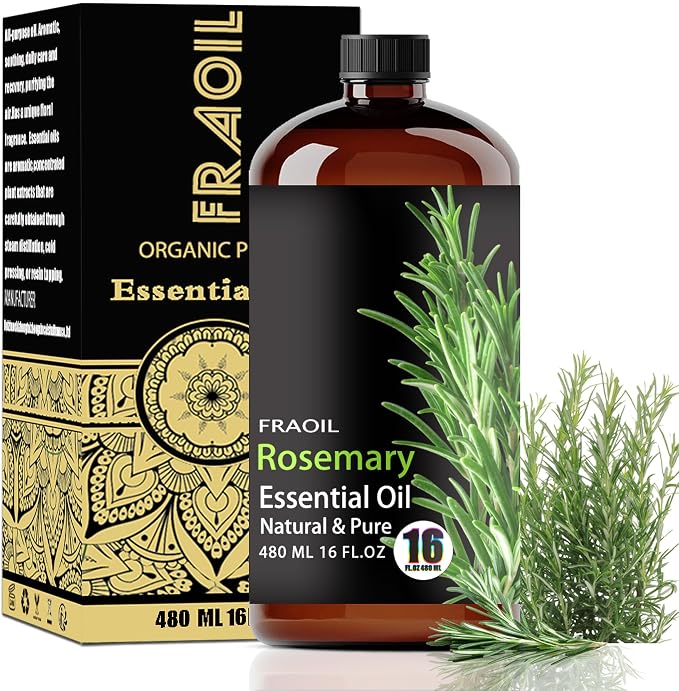 Rosemary Essential Oil, Rosemary Oil 16 Fl Oz 480 ML for Diffuser Humidifier Yoga Cleaning DIY Candle Soap Making Perfume Gift Essential Oils FRAOIL (Rosemary 16 Fl Oz (Pack of 1))