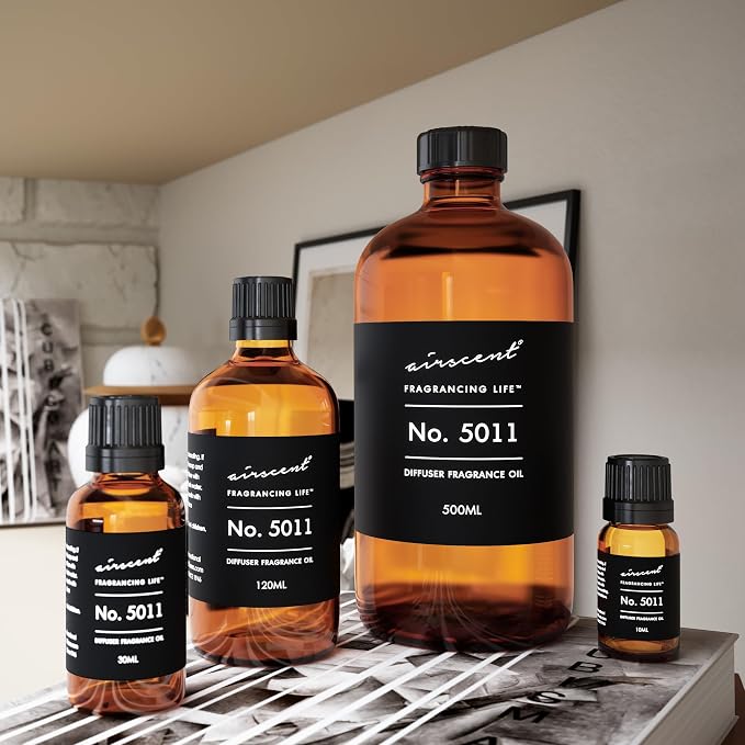 AirScent No. 5011 Perfume Dupe Diffuser Oil Inspired by Labo’s Noir Twenty Nine - Cedarwood Bergamot Tobacco - Fragrance Oil Blend for Ultrasonic and Waterless Diffusers and Crafting - 120 mL