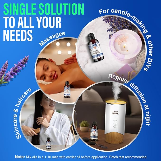 GuruNanda Calming Sleep Essential Oil, Blend of 100% Natural, Pure & Undiluted Essential Oils, Promote Relaxation, Calmness & Restful Sleep, 3.9 fl oz