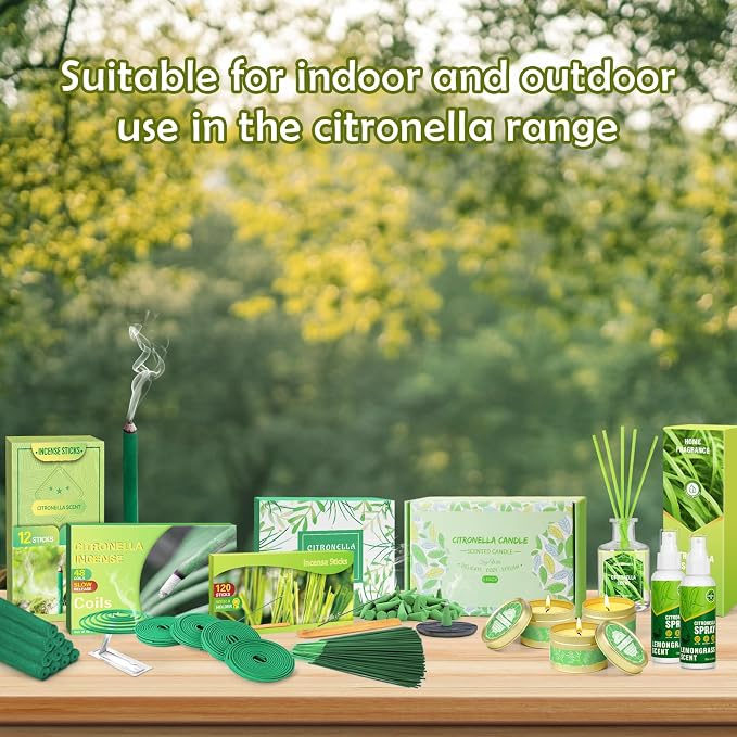 SCENTORINI Citronella Spray with Lemongrass Essential Oil, DEET-Free, 6.76 oz (2 Pack) Air Freshener Mist, Plant-Based for Home, Patio, Outdoor, Courtyard, Camping, Hiking, Traveling, Fishing