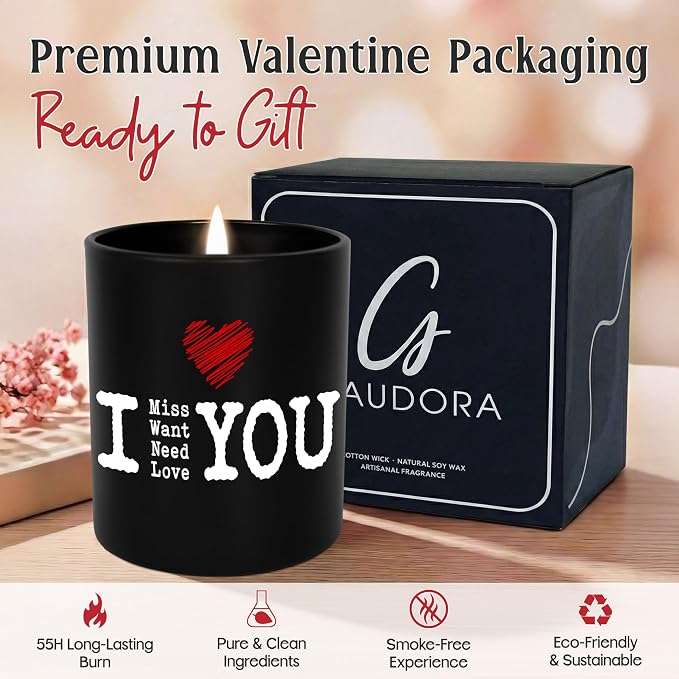 GAUDORA Anniversary Couple Gift for Women Men - Long Lasting Vanilla Lavender Scented Candle 10 oz - Wedding Engagement Birthday Gifts for Him Her Girlfriend Boyfriend Husband Wife