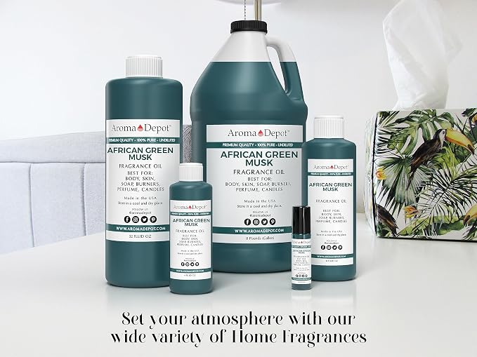 Aroma Depot 30 ml. African Green Musk Roll-on Perfume/Skin Body Fragrance Oil. Our Interpretation, Pure-Uncut. Add a Few Drops to Your Aromatherapy Diffuser.