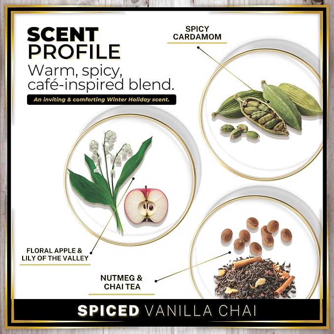 Urban Naturals Car Air Freshener Spiced Vanilla Chai Scent Diffuser, Long Lasting Car Fresheners Made in USA, Odor Eliminating Technology, Hanging Auto Accessories + Vent Clip (1 Pack)