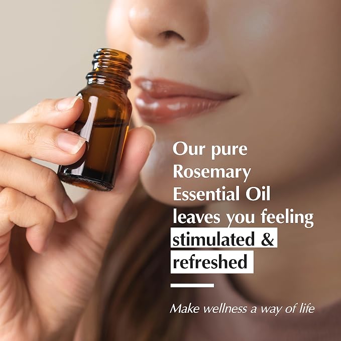 AROMAFUME Rosemary Essential Oil - 100% Natural, Therapeutic Grade Essential Oils - Pure, Woodsy Aromatherapy Oil for Meditation and Home Diffusers - Gifts for Her - 10ml