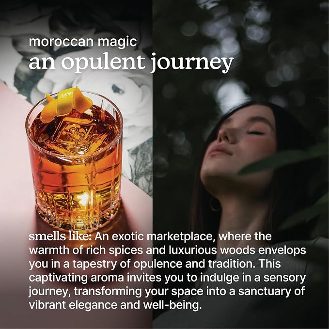 Homedics SereneScent Moroccan Magic Fragrance Oil 15ml | Warm Spiced Woody Blend with Cedarwood, Patchouli & Clove | USDA Biobased Essential Oil Diffuser Scent | Waterless Cold Air