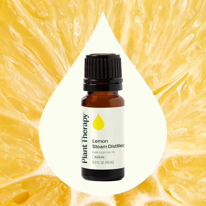 Plant Therapy Steam Distilled Lemon Essential Oil 30 mL (1 oz) 100% Pure, Undiluted, Aromatherapy, Immune Support, Fresh, Clean Scent