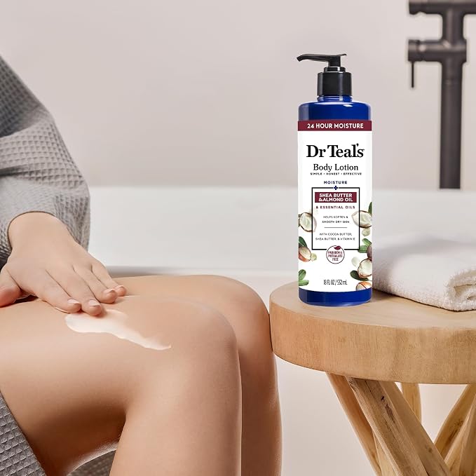 Dr Teal's Body Lotion, Shea Butter & Almond, 18 fl oz (Pack of 3)