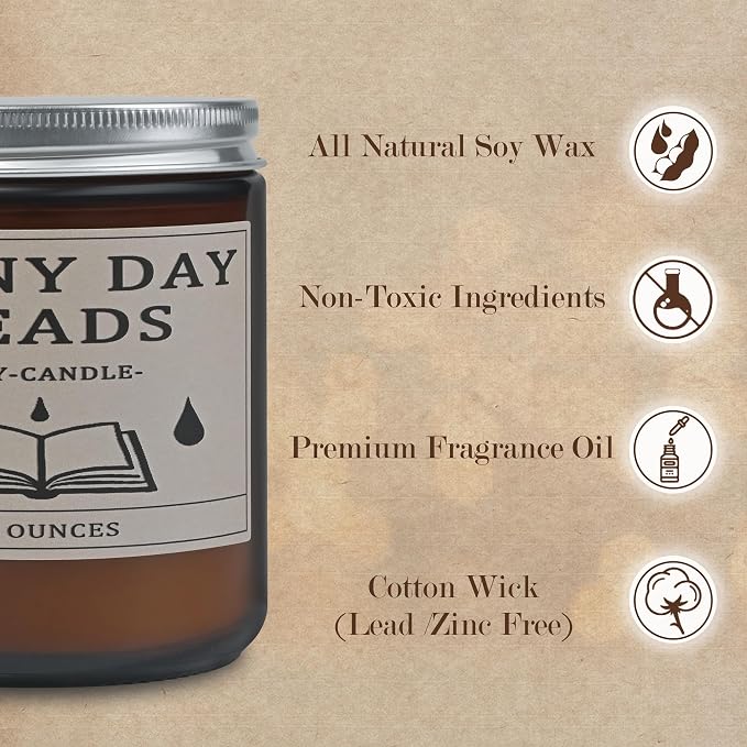 Book Lover Candle,Book Lovers Gift Ideas, Candle for Women, Reading Gifts, Birthday Gifts, Holiday, Scented Candles for Men, Women, Librarian 8oz