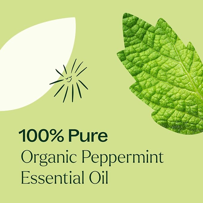 Plant Therapy Organic Peppermint Essential Oil, 100 mL (3.3 oz), 100% Pure and Undiluted, USDA Certified Organic, for Diffusion, Skin, and Hair