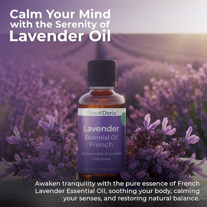Viva Doria Lavender Essential Oil, 100% Pure, Natural Essential Oil, Undiluted, for Aromatherapy | Food Grade, 30 mL (1 Fluid Ounce)
