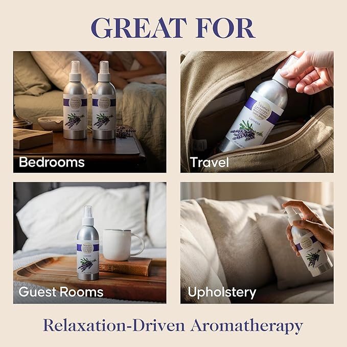 Victoria's Lavender Linen Spray - Aromatherapy Pillow Mist & Linen Spray for Bedding, Soothing Lavender Essential Oil Pure Blend for Bed & Pillows, Relaxing, Handmade in Oregon, Made in USA (32 oz)