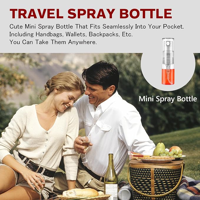 Mini Spray Bottle 2ml, Refillable Glass Spray Bottle, Glass Bottle Atomizer, Perfume Mouthwash Atomizer for Cleaning Refillable Container for Travel, Essential Oils, Perfume 60 Pcs, 2ml