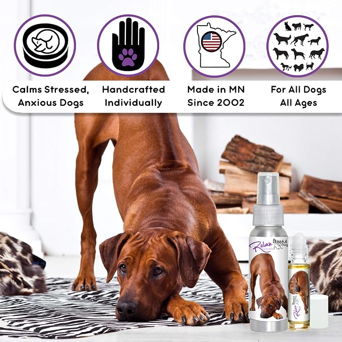 The Blissful Dog Rhodesian Ridgeback Relax Roll-ON Aromatherapy for Dogs - Anxiety Relief for Dogs