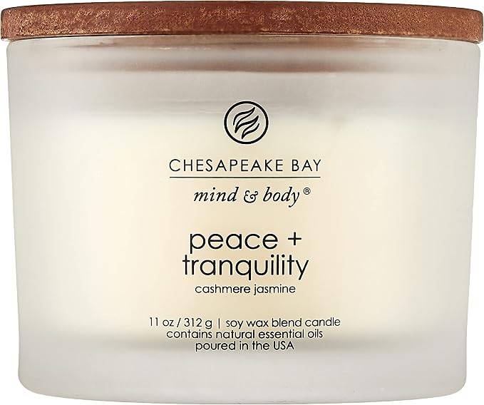 Chesapeake Bay Candle Scented Candle Peace + Tranquility (Cashmere Jasmine) 3-Wick Coffee Table Jar,(Pack of 4)
