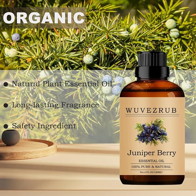 Juniper Berry Essential Oils, 120ML Pure and Natural Essential Oil for Aromatherapy Diffuser - Juniper Berry /4 Fl Oz