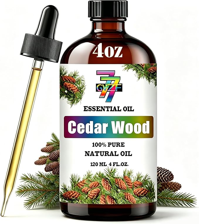 Cedarwood Essential Oil 4fl oz Diffuser DIY Candle Soap | Yoga; Gift; Aroma; Natural; Humidifier Safe; Home Office; Relaxing; Woody Scent; Cleaning; Steam Distilled; Multipurpose