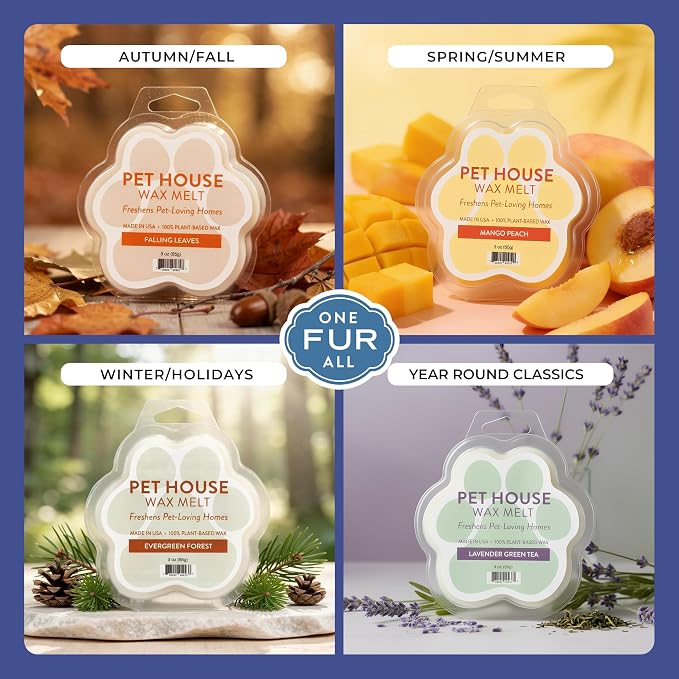 Pet House Wild Blueberries Summer Scented Wax Melts - Long-Lasting Plant Based/Soy Wax Melts for Pet Odor Pack of 2