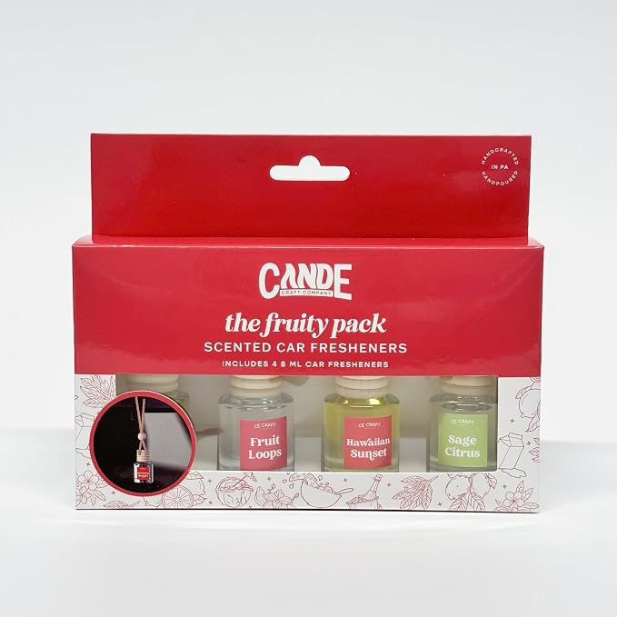 CE Craft Hanging Car Air Freshener – Fragrance Oil Diffuser with Essential Oils – Long-Lasting Aromatherapy Scents for Automobiles – 4 Pack