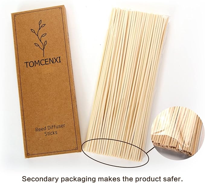 Reed Diffuser Sticks,7.5 Inch Natural Rattan Sticks,Diffuser Refills,Essential Oil Aroma Diffuser Replacements Sticks (Natural Color)