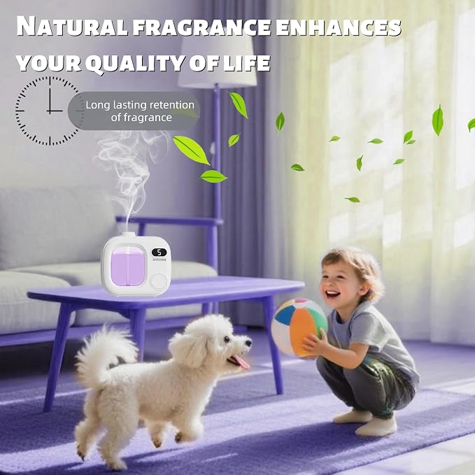 Waterless Essential Oil Diffuser Portable Cordless Aromatherapy Scent Machine for Home Office Car Large Room Battery Powered Ultrasonic Diffuser with 5 Mist Modes for Bedroom Classroom Travel
